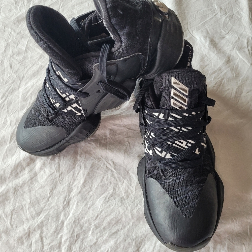 Adidas Harden V-4 Black and White Athletic Sneakers Size 6.5